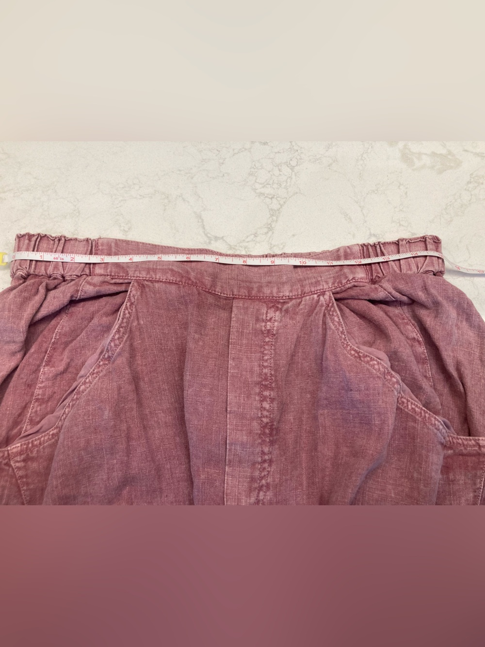 FREE PEOPLE High Road Washed Pull-On Linen Blend Barrel Pants in Blushed Tint - Picture 6 of 6